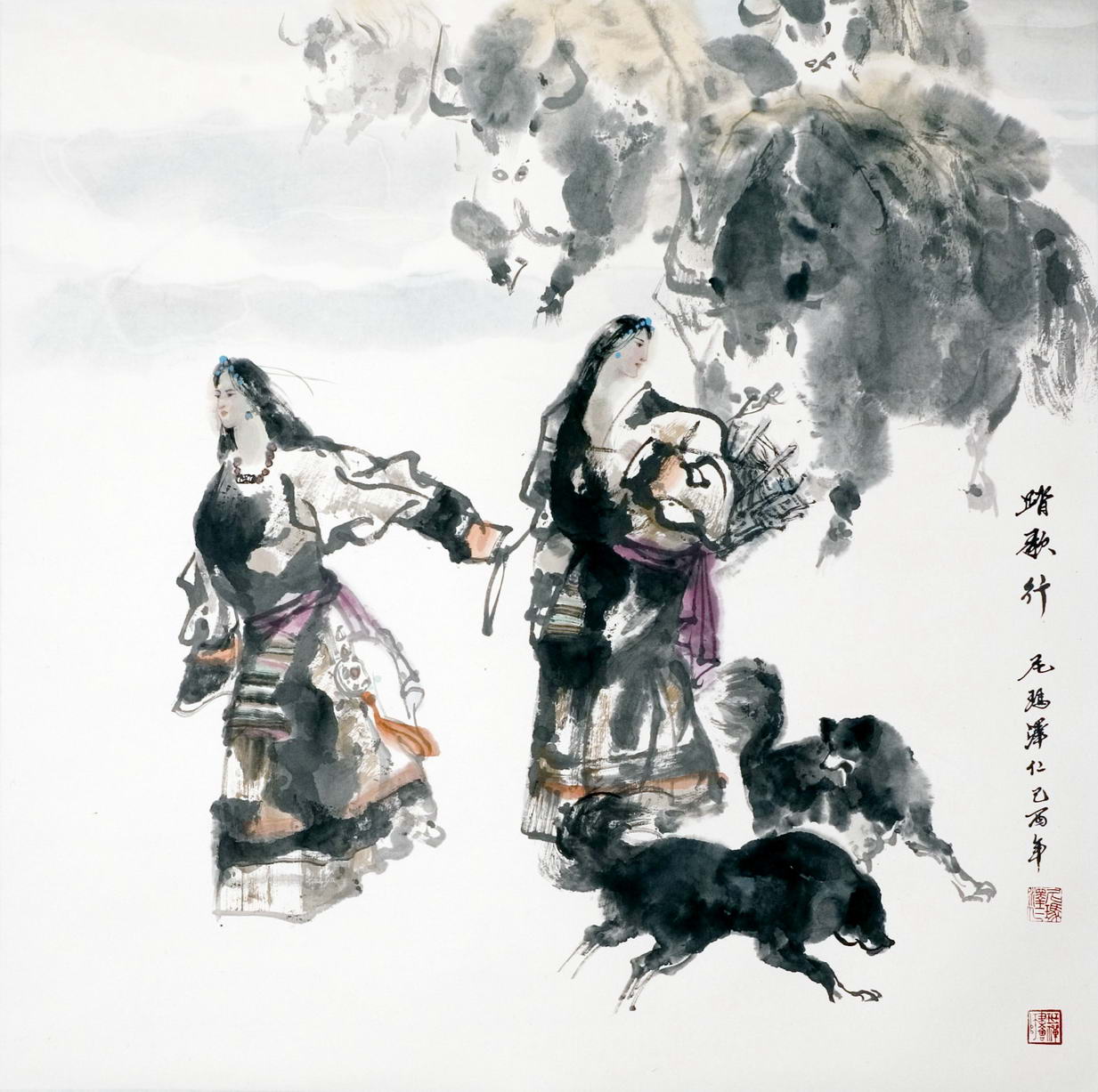 尼瑪澤仁    【踏歌行】     68×68cm.jpg